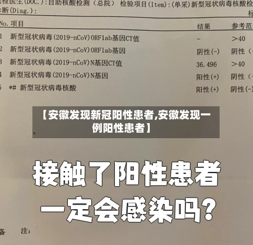 【安徽发现新冠阳性患者,安徽发现一例阳性患者】-第3张图片